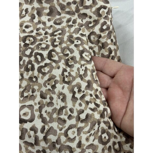 Mango MNG Cheetah Print Skirt Casual Women's Large Linen blend Brown & Beige - Picture 8 of 12